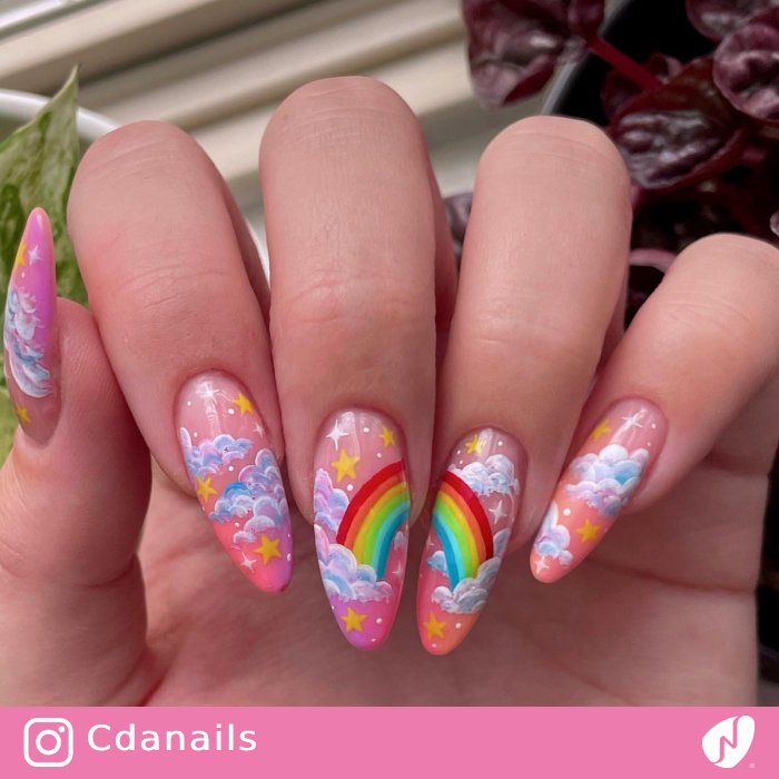 Ombre Sky Design Nails